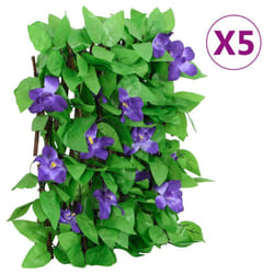 vidaXLÂ Artificial Ivy Trellis Expandable Privacy Screen 5 pcs Green 180x20 cm