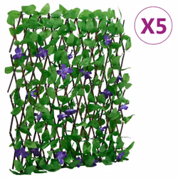 vidaXLÂ Artificial Ivy Trellis Expandable Privacy Screen 5 pcs Green 180x70 cm