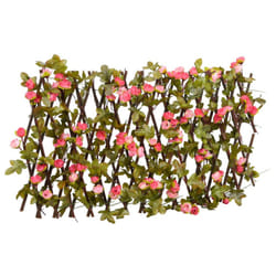 vidaXLÂ Artificial Ivy Trellis Expandable Privacy Screen Dark Pink 180x20 cm
