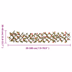 vidaXLÂ Artificial Ivy Trellis Expandable Privacy Screen Dark Pink 180x20 cm - Additional view 4