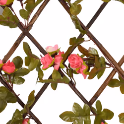 vidaXLÂ Artificial Ivy Trellis Expandable Screen 5 pcs Dark Pink 180x20 cm - Additional view 5