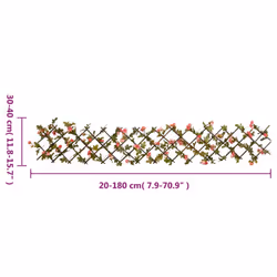 vidaXLÂ Artificial Ivy Trellis Expandable Screen 5 pcs Dark Pink 180x20 cm - Additional view 6