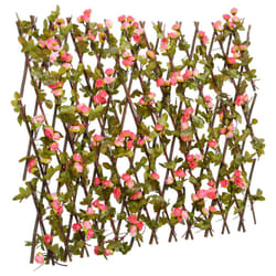 vidaXLÂ Artificial Ivy Trellis Expandable Privacy Screen Dark Pink 180x60 cm