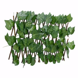 vidaXL Artificial Grape Leaf Trellis Expandable Privacy Screen Green 180x20 cm