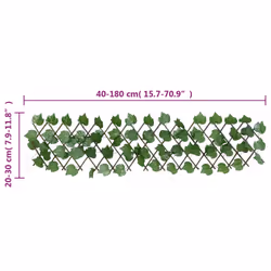 vidaXL Artificial Grape Leaf Trellis Expandable Privacy Screen Green 180x20 cm