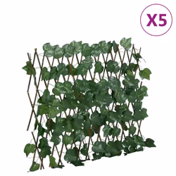 vidaXL Artificial Grape Leaf Trellis Expandable Screen Green 5 pcs 190x60 cm