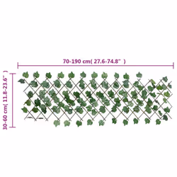 vidaXL Artificial Grape Leaf Trellis Expandable Screen Green 5 pcs 190x60 cm - Additional view 6