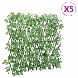 vidaXLÂ Artificial Ivy Trellis Expandable Privacy Screen 5 pcs Green 180x65 cm