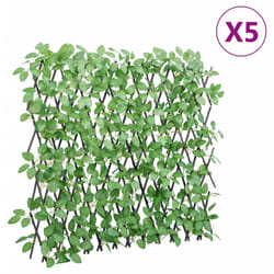 vidaXLÂ Artificial Ivy Trellis Expandable Privacy Screen 5 pcs Green 180x65 cm