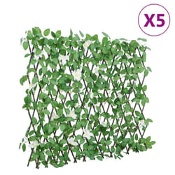 vidaXL Artificial Ivy Trellis Expandable Privacy Screen Green 5 pcs 186x30 cm