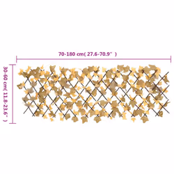 vidaXL Artificial Maple Leaf Trellis Expandable Wall Panel Orange 180x60 cm