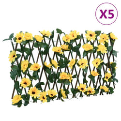 vidaXLÂ Artificial Ivy Trellis Expandable Privacy Screen 5 pcs Yellow 180x20 cm