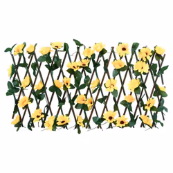 vidaXLÂ Artificial Ivy Trellis Expandable Privacy Screen 5 pcs Yellow 180x20 cm