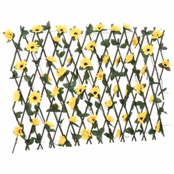 vidaXLÂ Artificial Ivy Trellis Expandable Privacy Fence Screen Yellow 180x60 cm