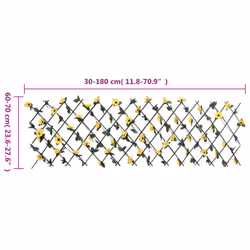 vidaXLÂ Artificial Ivy Trellis Expandable Privacy Fence Screen Yellow 180x60 cm