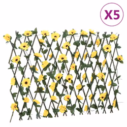 vidaXLÂ Artificial Ivy Trellis Expandable Privacy Screen 5 pcs Yellow 180x60 cm