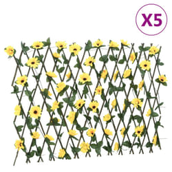 vidaXLÂ Artificial Ivy Trellis Expandable Privacy Screen 5 pcs Yellow 180x60 cm