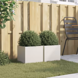 vidaXL Planter Raised Garden Bed Plant Pot Flower Pot Grey Weathering Steel - white, 32 x 30 x 29 cm/ 2 pcs