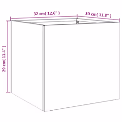 vidaXL Planter Raised Garden Bed Plant Pot Flower Pot Grey Weathering Steel - white, 32 x 30 x 29 cm/ 2 pcs
