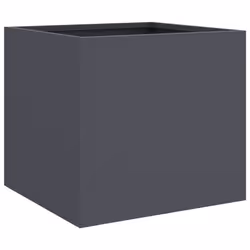 vidaXL Planter Raised Garden Bed Plant Pot Flower Pot Grey Weathering Steel - anthracite, 32 x 30 x 29 cm/ 2 pcs - Additional view 6