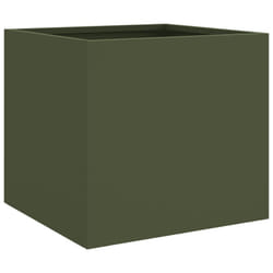 vidaXL Planter Raised Garden Bed Plant Pot Flower Pot Grey Weathering Steel - green, 32 x 30 x 29 cm/ 1 pcs