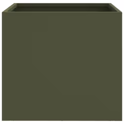 vidaXL Planter Raised Garden Bed Plant Pot Flower Pot Grey Weathering Steel - green, 32 x 30 x 29 cm/ 1 pcs - Additional view 4