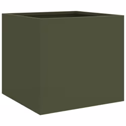 vidaXL Planter Raised Garden Bed Plant Pot Flower Pot Grey Weathering Steel - green, 32 x 30 x 29 cm/ 1 pcs - Additional view 6