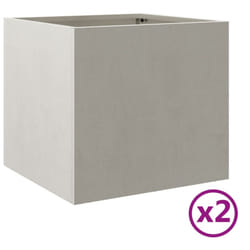 vidaXL Planter Raised Garden Bed Plant Pot Flower Pot Grey Weathering Steel - silver, 32 x 30 x 29 cm/ 2 pcs