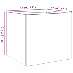 vidaXL Planter Raised Garden Bed Plant Pot Flower Pot Grey Weathering Steel - white, 42 x 40 x 39 cm/ 1 pcs - Additional view 9