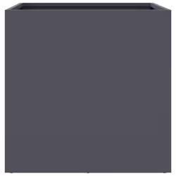 vidaXL Planter Raised Garden Bed Plant Pot Flower Pot Grey Weathering Steel - anthracite, 42 x 40 x 39 cm/ 1 pcs - Additional view 4