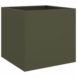 vidaXL Planter Raised Garden Bed Plant Pot Flower Pot Grey Weathering Steel - green, 42 x 40 x 39 cm/ 1 pcs - Additional view 5