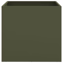 vidaXL Planter Raised Garden Bed Plant Pot Flower Pot Grey Weathering Steel - green, 42 x 40 x 39 cm/ 2 pcs - Additional view 4