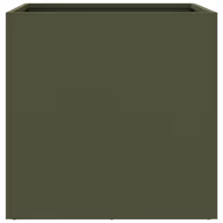 vidaXL Planter Raised Garden Bed Plant Pot Flower Pot Grey Weathering Steel - green, 42 x 40 x 39 cm/ 2 pcs - Additional view 5
