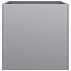 vidaXL Planter Raised Garden Bed Plant Pot Flower Pot Grey Weathering Steel - silver grey, 42 x 40 x 39 cm/ 1 pcs - Additional view 4