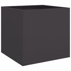 vidaXL Planter Raised Garden Bed Plant Pot Flower Pot Grey Weathering Steel - black, 49 x 47 x 46 cm/ 1 pcs