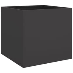 vidaXL Planter Raised Garden Bed Plant Pot Flower Pot Grey Weathering Steel - black, 49 x 47 x 46 cm/ 1 pcs