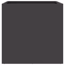 vidaXL Planter Raised Garden Bed Plant Pot Flower Pot Grey Weathering Steel - black, 49 x 47 x 46 cm/ 1 pcs - Additional view 4