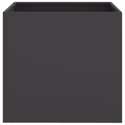 vidaXL Planter Raised Garden Bed Plant Pot Flower Pot Grey Weathering Steel - black, 49 x 47 x 46 cm/ 2 pcs - Additional view 4