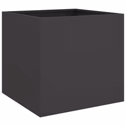 vidaXL Planter Raised Garden Bed Plant Pot Flower Pot Grey Weathering Steel - black, 49 x 47 x 46 cm/ 2 pcs - Additional view 6