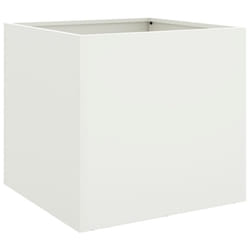 vidaXL Planter Raised Garden Bed Plant Pot Flower Pot Grey Weathering Steel - white, 49 x 47 x 46 cm/ 1 pcs