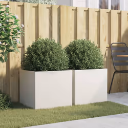vidaXL Planter Raised Garden Bed Plant Pot Flower Pot Grey Weathering Steel - white, 49 x 47 x 46 cm/ 2 pcs - Additional view 2