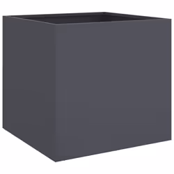 vidaXL Planter Raised Garden Bed Plant Pot Flower Pot Grey Weathering Steel - anthracite, 49 x 47 x 46 cm/ 1 pcs