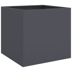 vidaXL Planter Raised Garden Bed Plant Pot Flower Pot Grey Weathering Steel - anthracite, 49 x 47 x 46 cm/ 1 pcs