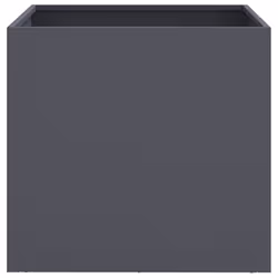 vidaXL Planter Raised Garden Bed Plant Pot Flower Pot Grey Weathering Steel - anthracite, 49 x 47 x 46 cm/ 2 pcs - Additional view 4