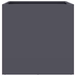 vidaXL Planter Raised Garden Bed Plant Pot Flower Pot Grey Weathering Steel - anthracite, 49 x 47 x 46 cm/ 2 pcs - Additional view 5