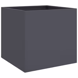 vidaXL Planter Raised Garden Bed Plant Pot Flower Pot Grey Weathering Steel - anthracite, 49 x 47 x 46 cm/ 2 pcs - Additional view 6