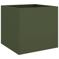 vidaXL Planter Raised Garden Bed Plant Pot Flower Pot Grey Weathering Steel - green, 49 x 47 x 46 cm/ 1 pcs