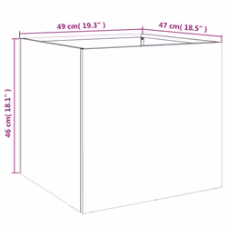 vidaXL Planter Raised Garden Bed Plant Pot Flower Pot Grey Weathering Steel - silver, 49 x 47 x 46 cm/ 1 pcs