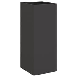 vidaXL Planter Raised Garden Bed Plant Pot Flower Pot Grey Weathering Steel - black, 32 x 27.5 x 75 cm/ 1 pcs