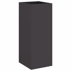 vidaXL Planter Raised Garden Bed Plant Pot Flower Pot Grey Weathering Steel - black, 32 x 27.5 x 75 cm/ 1 pcs - Additional view 6